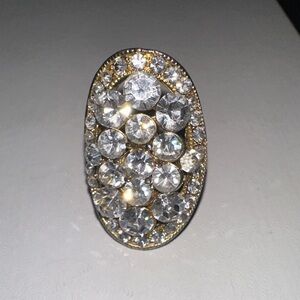 ✨Elegant Gold and Silver Crystal Ring